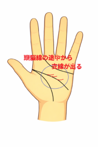 頭脳線の途中からの支線の意味について書いた解説記事画像